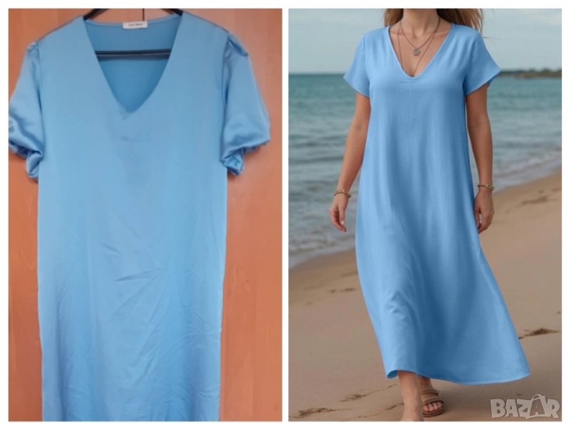 Дълга сатенена рокля , снимка 1