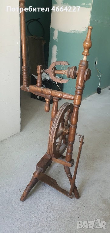 Голям старинен дървен чакрък, снимка 1