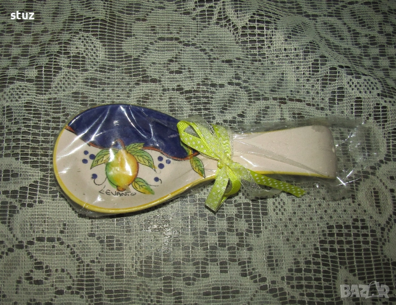 Порцеланова подложка за лъжица, италианска, нова, снимка 1