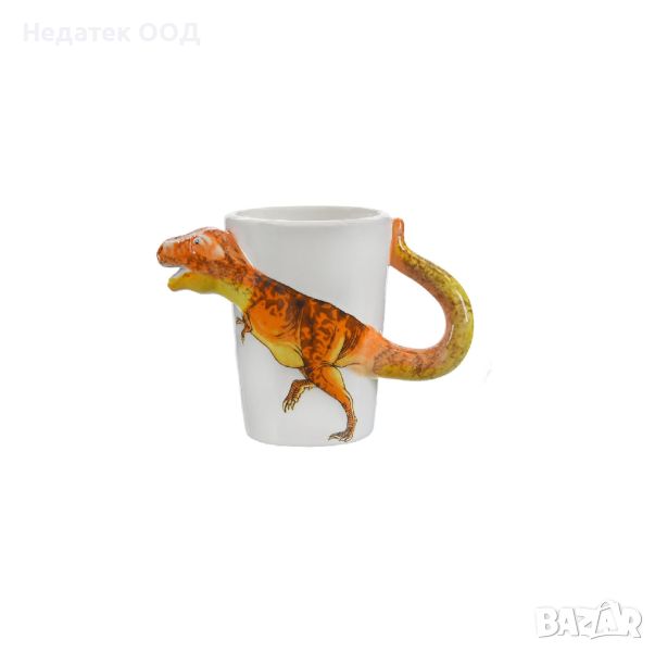 Керамична чаша, Динозавър, бяла, 310мл, снимка 1
