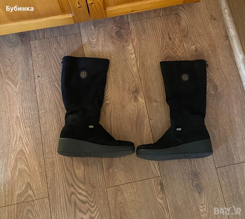 Дамски ботуши от естествен велур/Rieker, снимка 1