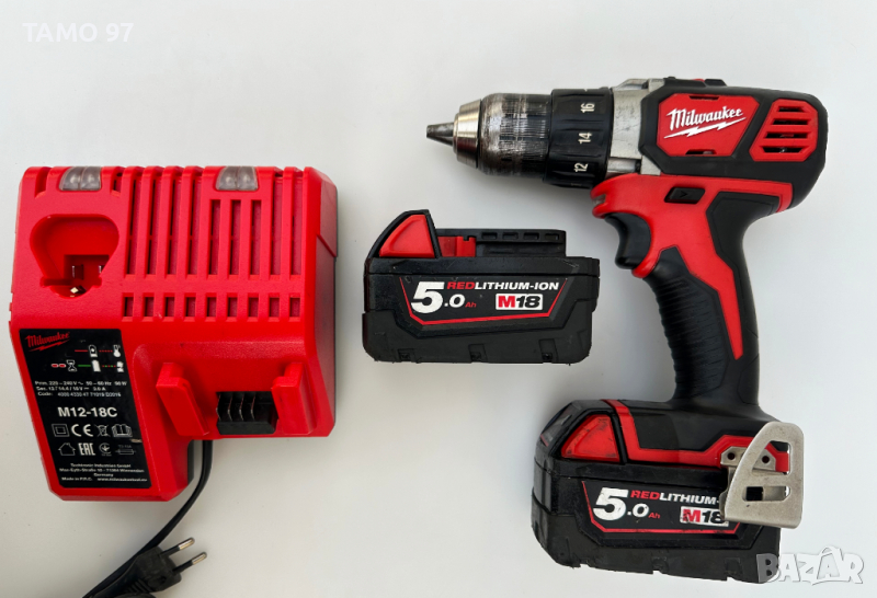 Milwaukee M18 BDD - Акумулаторен винтоверт 2x18V 5.0Ah, снимка 1