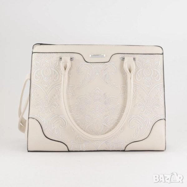 Елегантна дамска чанта с бродирани детайли и много отделения, снимка 1