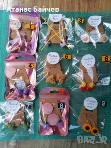 Обеци по 2 лв. / к-т, снимка 2 - Обеци - 50766327