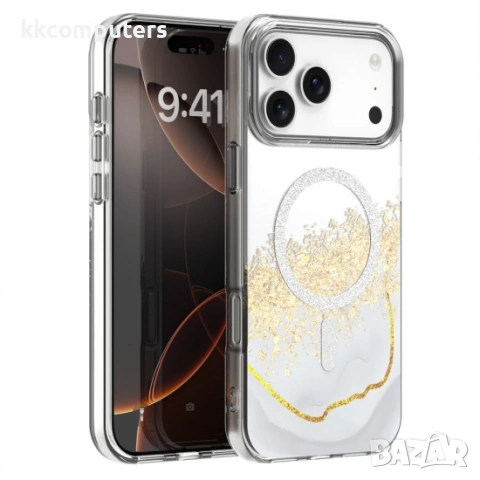 Кейс Epoxy Mag за iPhone 17 Pro Max (6.9) розов и Протектор, снимка 6 - Калъфи, кейсове - 54156274