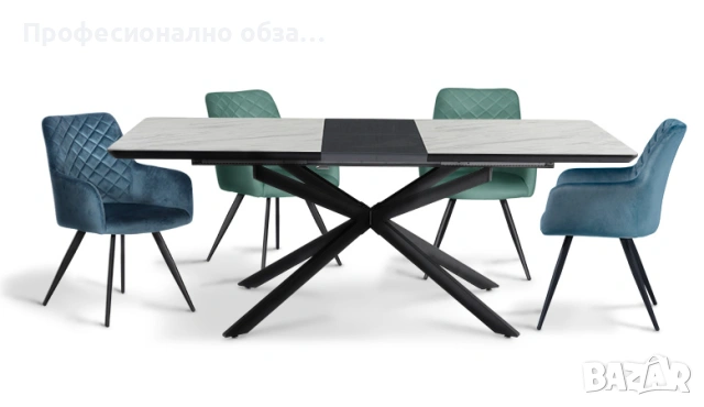 Комплект бар столове и трапезарн столове за кухня и хол в общ обем-сива гама, снимка 10 - Столове - 50345492