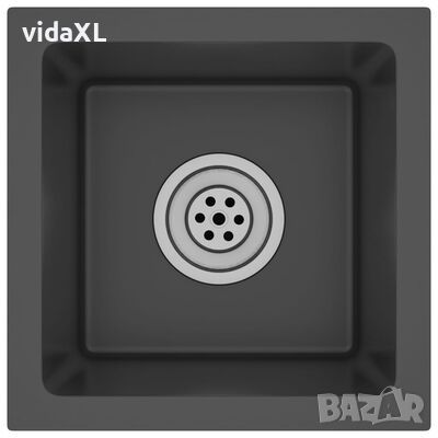vidaXL Ръчно изработена кухненска мивка, черна, неръждаема стомана(SKU:145084, снимка 1 - Мивки - 45420800