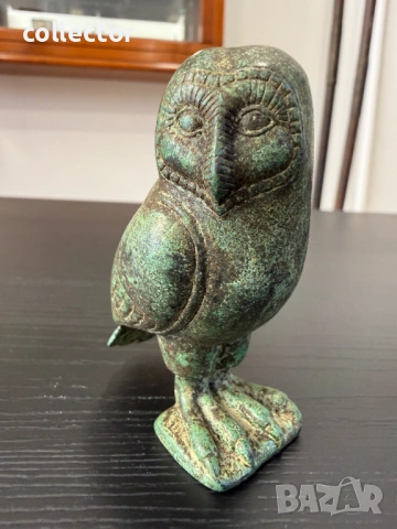 Бронзова статуетка на сова. №7920, снимка 5 - Колекции - 53697093