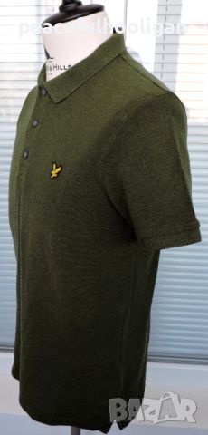 Lyle & Scott Mens Olive green Casual Polo Shirt - мъжка поло тениска в зелено размер  M/S , снимка 9 - Тениски - 45270152