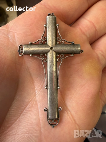 Стар сребърен кръст. №8071, снимка 4 - Колиета, медальони, синджири - 54062410