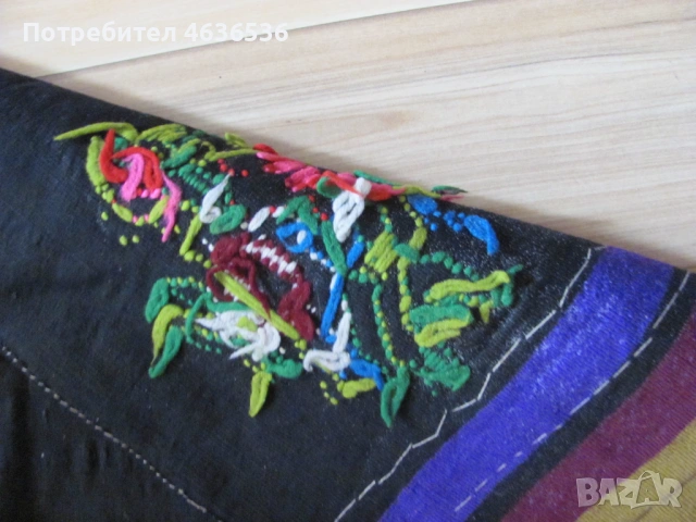 19век вълнена престилка за носия , 75х58см., снимка 4 - Антикварни и старинни предмети - 54040248