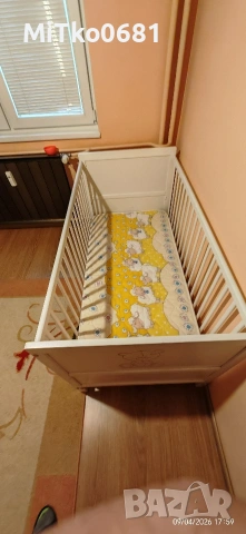 Бебешко легло Smagora 70x140 см като ново, бяло , снимка 2 - Спални и легла - 54149827