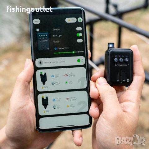 Сигнализатори със станция BITEKEEPER свързващи се с телефон, снимка 5 - Такъми - 46773661