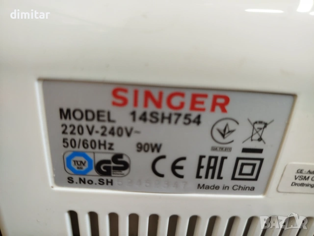 Оверлог SINGER 14SH754, снимка 5 - Шевни машини - 53721907