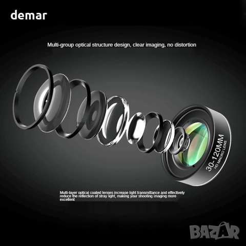 4K UHD професионален макро обектив за смартфони – 10x увеличение, снимка 3 - Селфи стикове, аксесоари - 52691490