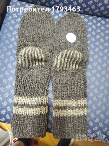 Ръчно плетени мъжки чорапи от вълна размер 44, снимка 2 - Мъжки чорапи - 50813391