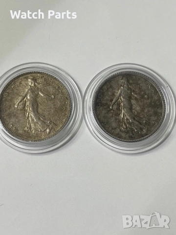 Два броя сребърни монети по 1 franc 1917/1918, снимка 2 - Нумизматика и бонистика - 53004842