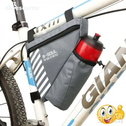 Водоустойчива нова триъгълна чанта чантичка за рамката на велосипед колело с джоб за бутилка ездачи