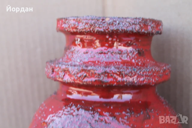 Немска керамична ваза /1970-1980-та гофина/, снимка 2 - Вази - 50714981