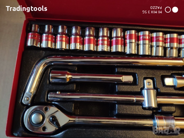 NEILSEN TOOLS гедоре /гидория 1/2 26части качествени вложки камъни комплект метална кутия, снимка 3 - Гедорета - 52855990