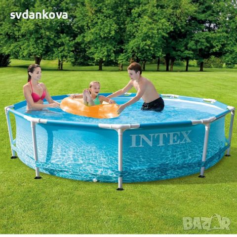 Intex плажен басейн с метална рамка, 305x76 см, снимка 1 - Басейни и аксесоари - 46335761