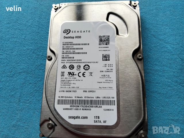 1 TB HARD DISK за настолен компютър - перфектен , снимка 5 - Работни компютри - 54013630