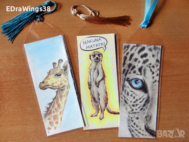 Разделители за книги Ръчно рисувани Книгоразделители, снимка 2 - Други - 28280638