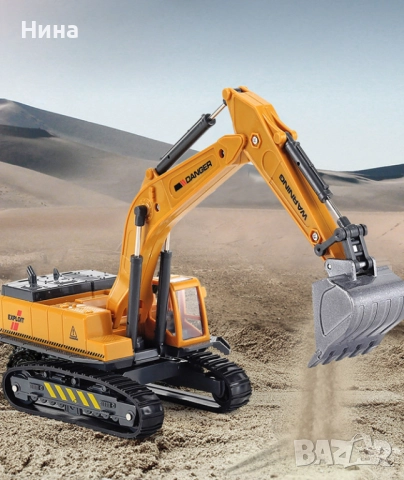 Метален, верижен детски багер, снимка 2 - Коли, камиони, мотори, писти - 52874037