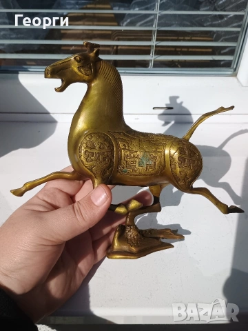 Бронзов кон-94, снимка 5 - Антикварни и старинни предмети - 53768275