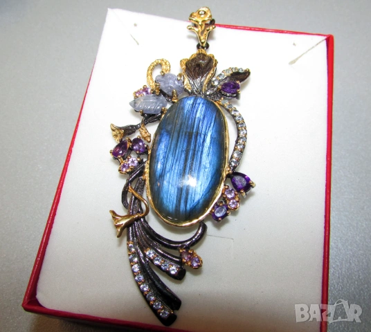 925 сребърно колие с лабрадорит