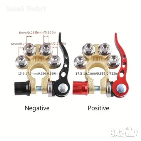 Клеми за акумулатор- бърза връзка, Комплект в 2бр, снимка 4 - Аксесоари и консумативи - 46974382