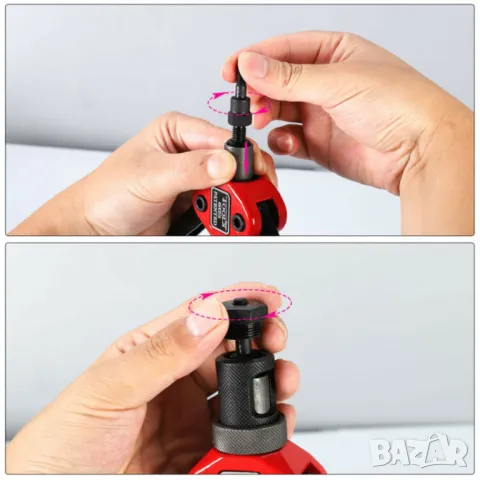 К-т Американска Професионална Лостова НИТАЧКА за Нит Гайка М3-М10 с 60 бр. Нитове Гайки Куфар БАРТЕР, снимка 11 - Други инструменти - 50406974