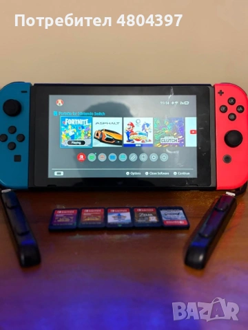 Nintendo Switch + 5 ТОП игри (Zelda, Pokemon)  Продавам конзолата в идеално състояние.