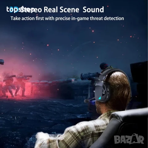 НОВИ безжични слушалки BL100 pro 2.4GHz USB C Wireless Bluetooth 5.2, 60H, 3D стерео звук, снимка 8 - Слушалки и портативни колонки - 50502530