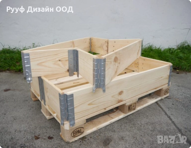 палетни страници за градината, цветя в дървени палети, снимка 3 - Саксии и кашпи - 51753663