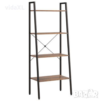 vidaXL Стояща етажерка стълба 4 рафта тъмнокафяво и черно 56x35x140 см*SKU:336365