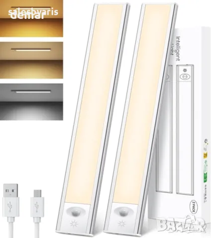 Кухненски светлини под шкафа със сензор за движение, 84 LED, 2 броя, снимка 1