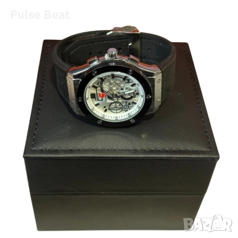 Луксозен мъжки часовник със стилен циферблат, снимка 4 - Мъжки - 52055355