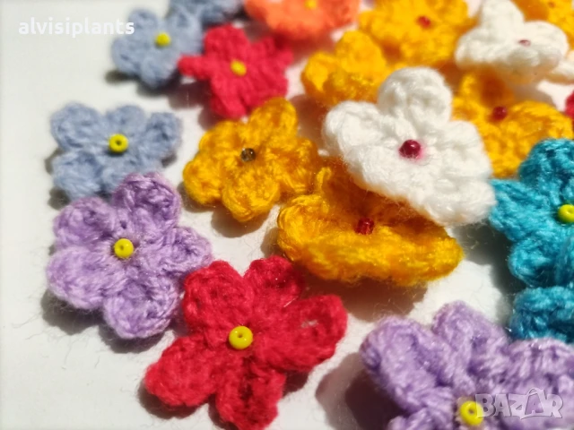 50 броя сияйни цветчета ръчно изработени , снимка 2 - Декорация за дома - 50743072
