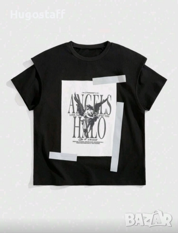 Нова двоен ръкав лепенки тениска блуза фланелка т шърт ангел Хл 