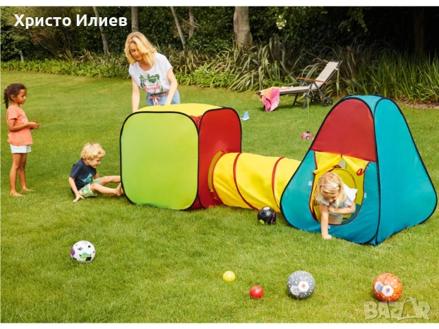 Палатка за игра с тунел 2 цвята, снимка 2 - Други - 53821817