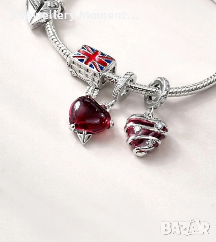 Сребърен талисман 925 за гривни Pandora Heart with Arrow, снимка 2 - Гривни - 54094929