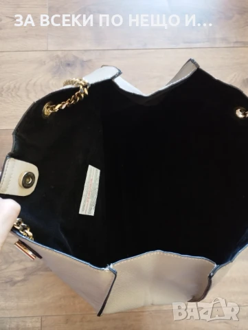 Голяма дамска бежова чанта, снимка 2 - Чанти - 50531656