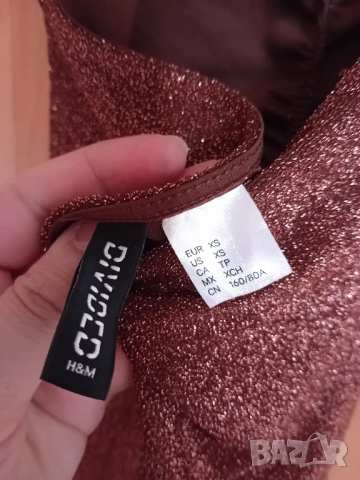 Кафява блестяща рокля , снимка 9 - Рокли - 51548523