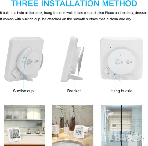 Термометър и хигрометър за баня с таймер Baldr LCD екран, снимка 6 - Други стоки за дома - 51036064
