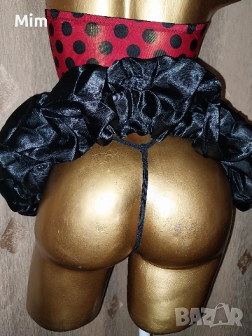 S Червена рокля на черни точки и прашка , снимка 8 - Рокли - 51815664