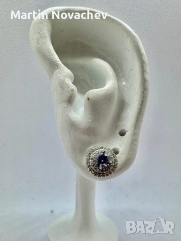 Сребърни обеци с мойсанит (Диамант) 0.5 карата, снимка 11 - Обеци - 54091883