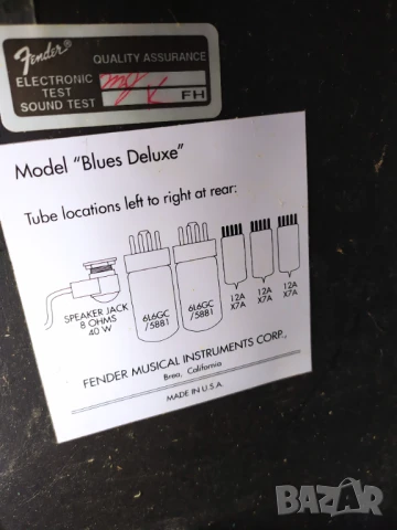 Лампов усилвател за китара Fender Blues Delux, снимка 15 - Китари - 51000313