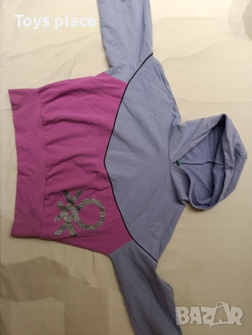 11-12г къс суичър худи Benetton , снимка 2 - Детски анцузи и суичери - 52584666