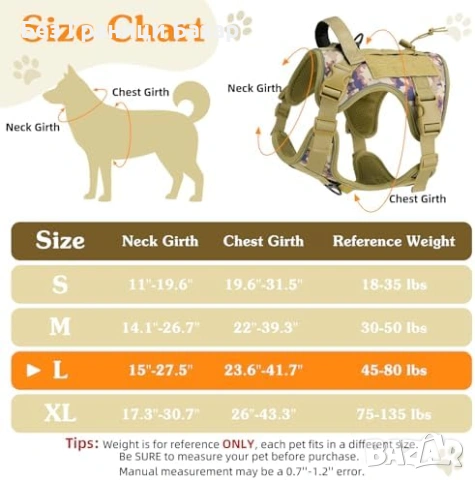 Нов K9 тренировъчен нагръдник L desert camo 2 D-ring дръжка MOLLE за куче, снимка 2 - За кучета - 53566421